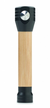 Logo trade promotional merchandise image of: 3-in-1 bamboo flashlight with an emergency hammer and seatbelt cutter